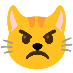 angry face and cat face