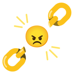 angry face and chains