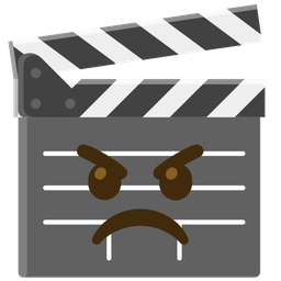 angry face and clapper board