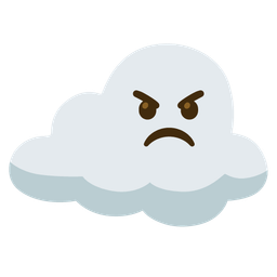 angry face and cloud
