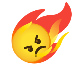 angry face and comet