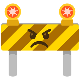 angry face and construction