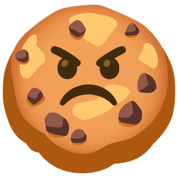 angry face and cookie