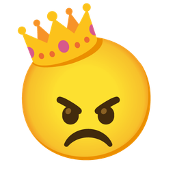 angry face and crown