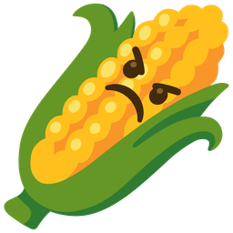 angry face and ear of corn