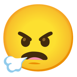 angry face and face exhaling