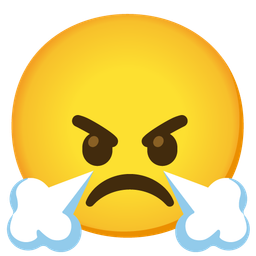 angry face and face with steam from nose