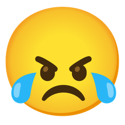 Angry face and Face with tears of joy