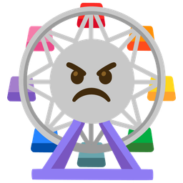 angry face and ferris wheel