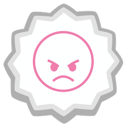 angry face and fish cake with swirl