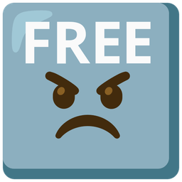 angry face and FREE button