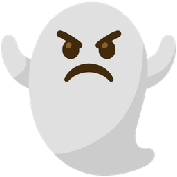angry face and ghost