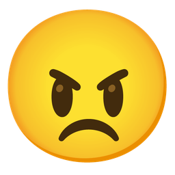 Angry face and Grinning face with big eyes