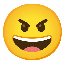 Angry face and Grinning face