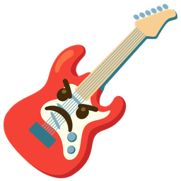 angry face and guitar