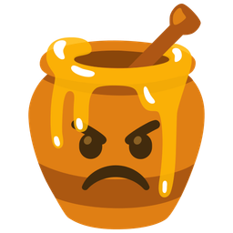angry face and honey pot