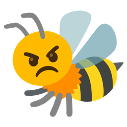 angry face and honeybee