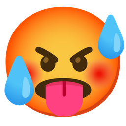 angry face and hot face