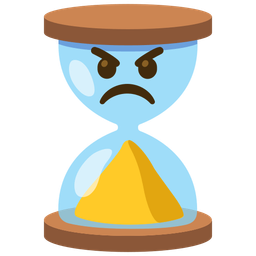 angry face and hourglass done