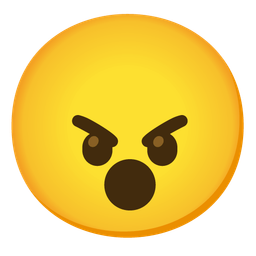 angry face and hushed face