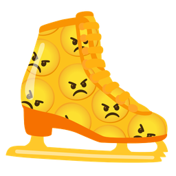 angry face and ice skate