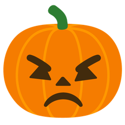 angry face and jack-o-lantern