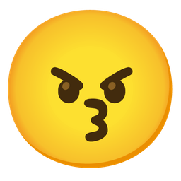 Angry face and Kissing face