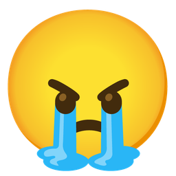 angry face and loudly crying face