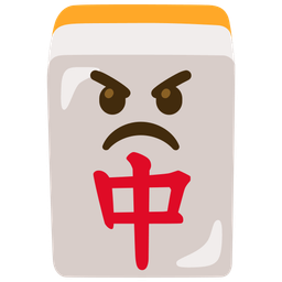 angry face and mahjong red dragon