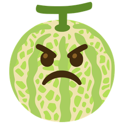 angry face and melon