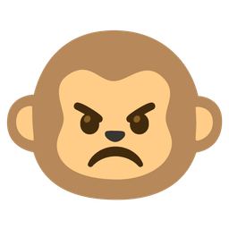 angry face and monkey face