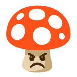 angry face and mushroom