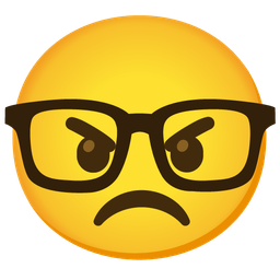 angry face and nerd face
