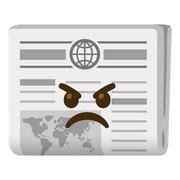angry face and newspaper