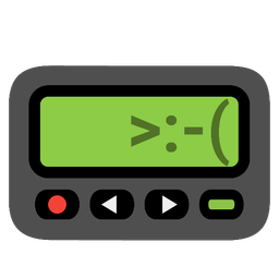 angry face and pager