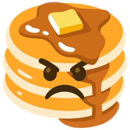 angry face and pancakes
