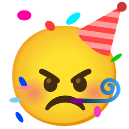 angry face and partying face