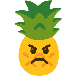 angry face and pineapple