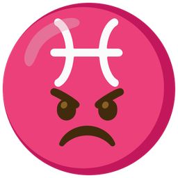 angry face and Pisces