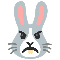 angry face and rabbit face