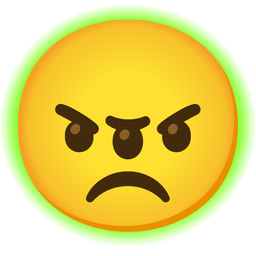 angry face and radioactive