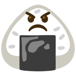 angry face and rice ball