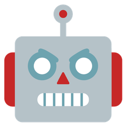 angry face and robot