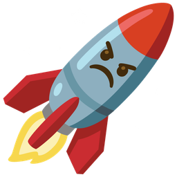 angry face and rocket