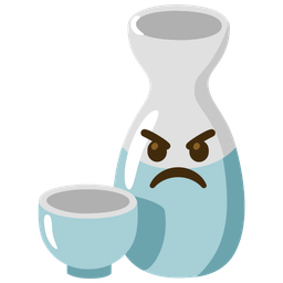 angry face and sake