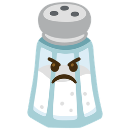 angry face and salt