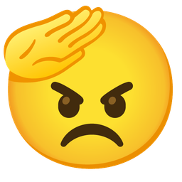 angry face and saluting face