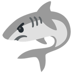 angry face and shark