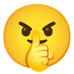 angry face and shushing face