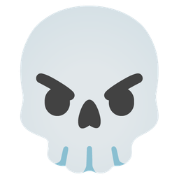 angry face and skull